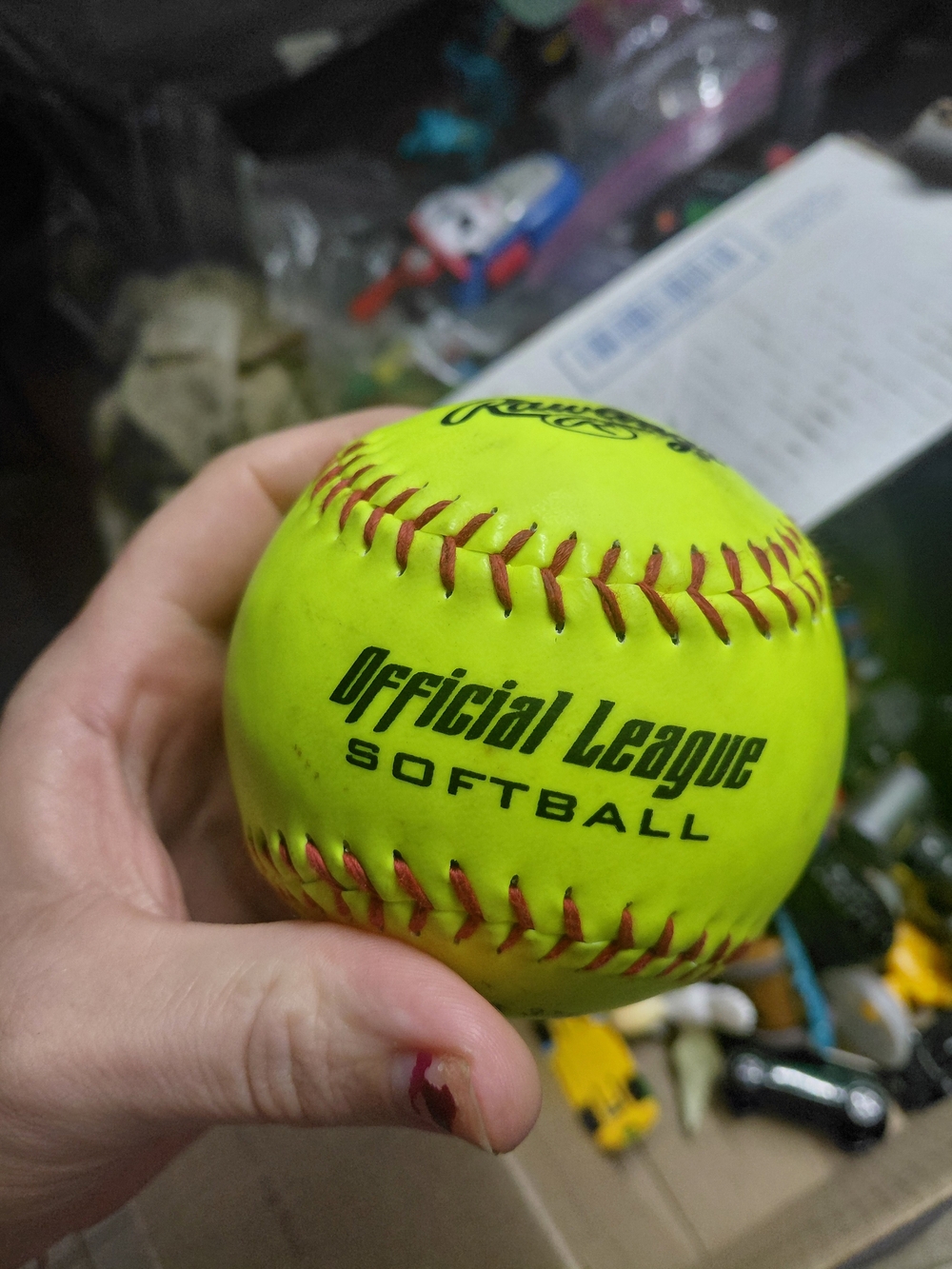 Rawlings "Official League" fastpitch softball is an 11-inch model designed for r